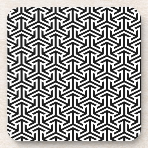 black and white geometrical modern pattern coaster