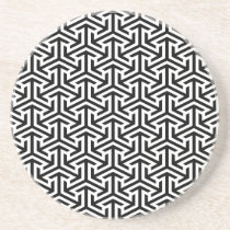 black and white geometrical modern pattern coaster