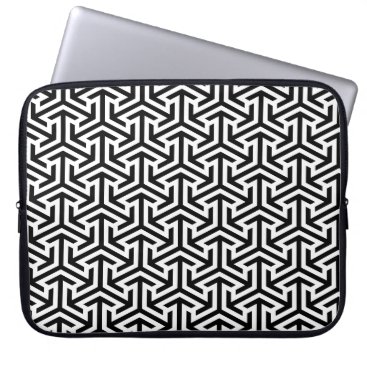 black and white geometrical modern pattern laptop sleeve