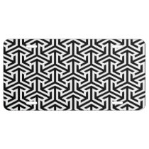 black and white geometrical modern pattern license plate