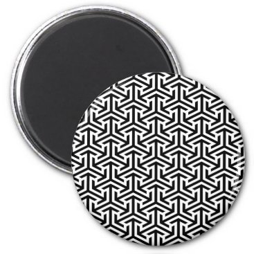 black and white geometrical modern pattern magnet