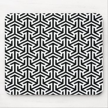 black and white geometrical modern pattern mouse pad