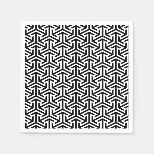 black and white geometrical modern pattern napkins