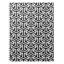 black and white geometrical modern pattern notebook