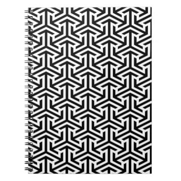 black and white geometrical modern pattern notebook