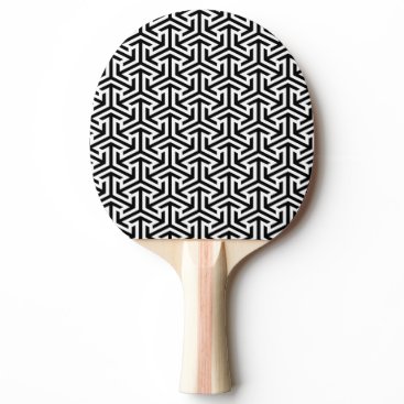 black and white geometrical modern pattern Ping-Pong paddle