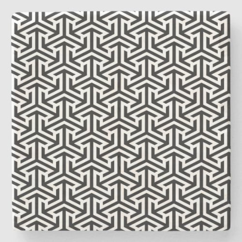 black and white geometrical modern pattern stone coaster