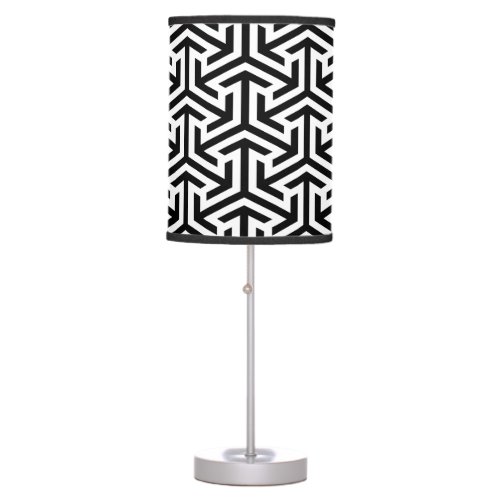black and white geometrical modern pattern table lamp