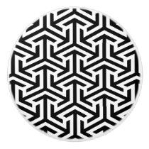 black and white geometrical pattern door knob