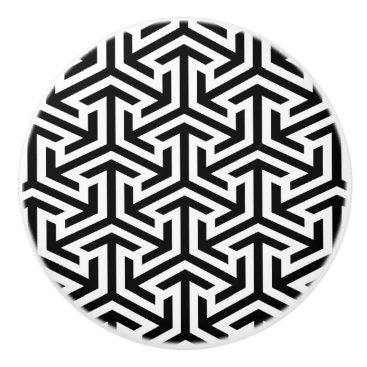 black and white geometrical pattern door knob