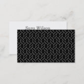 black and white geometrical pattern modern print business card (Front/Back)