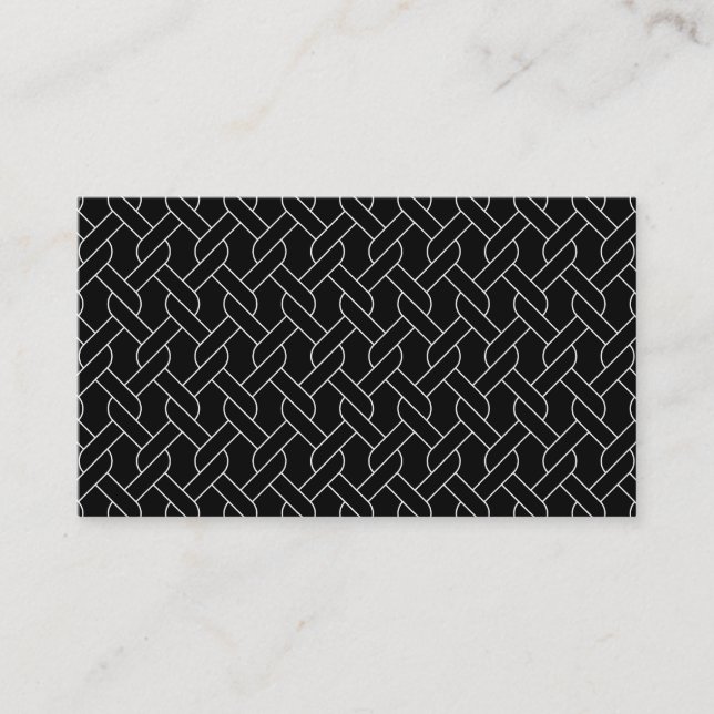 black and white geometrical pattern modern print business card (Front)