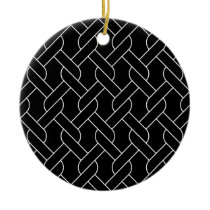 black and white geometrical pattern modern print ceramic ornament
