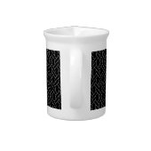 black and white geometrical pattern modern print drink pitcher (Back)