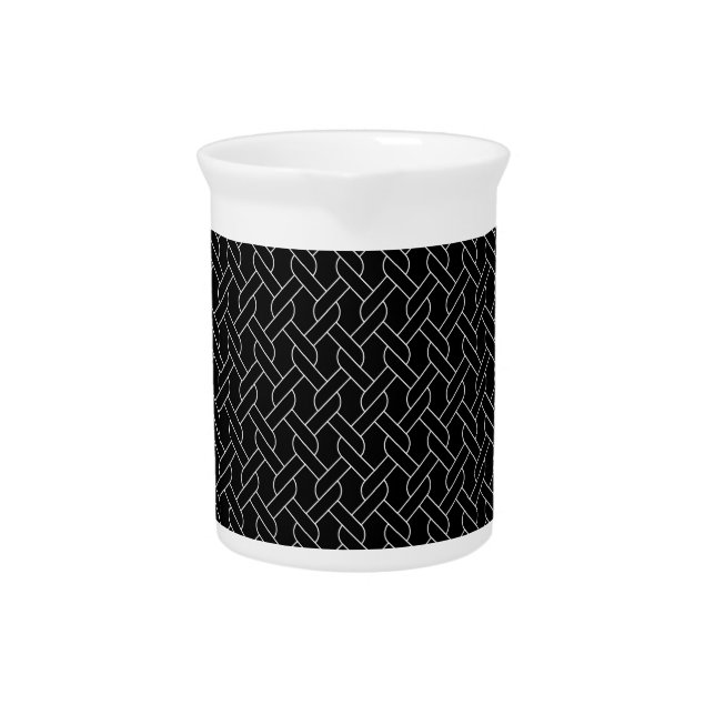 black and white geometrical pattern modern print drink pitcher (Front)