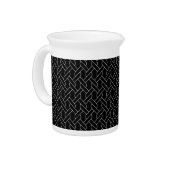black and white geometrical pattern modern print drink pitcher (Left)