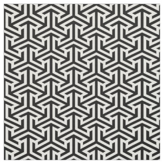 Modern Black White Geometrical Pattern Fabric | Zazzle