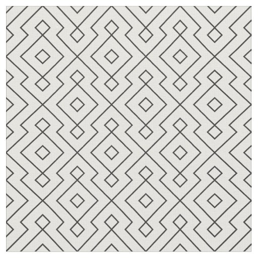 Black And White Geometrical Pattern Modern Print Fabric Zazzle