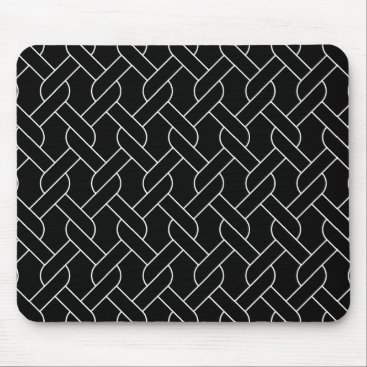black and white geometrical pattern modern print mouse pad