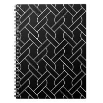 black and white geometrical pattern modern print notebook