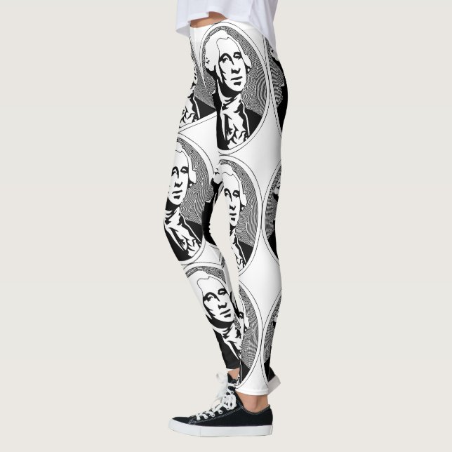 Black and White George Washington Portrait Leggings (Left)