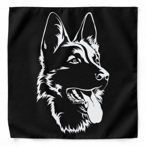 Black And White German Shepherd Bandana