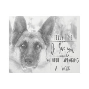 Black and White German Shepherd Typography Gallery Wrap