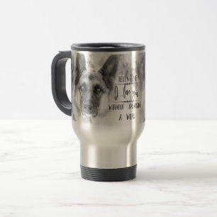 Black and White German Shepherd Typography Mug