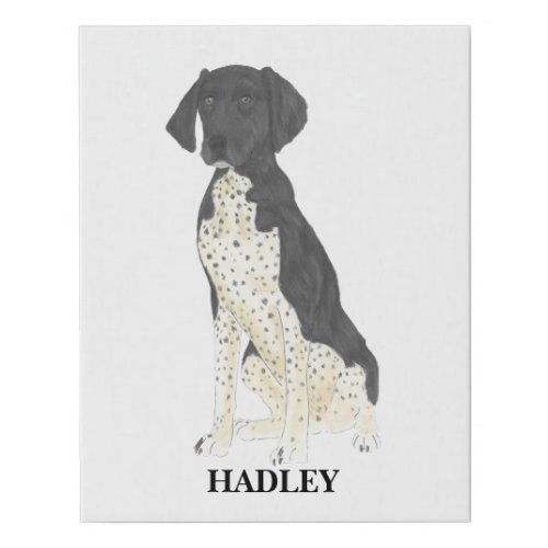 Black and White German Shorthaired Pointer Faux Canvas Print
