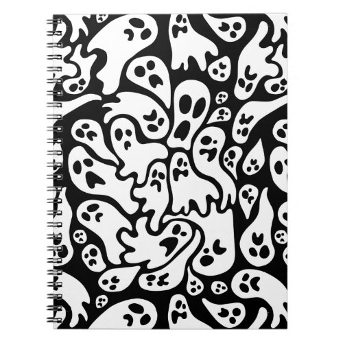 Black And White Ghost Pattern Notebook