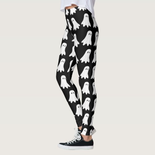 Black and White Ghosts on Leggings