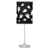Black And White Ghosts Pattern Halloween Table Lamp (Front)