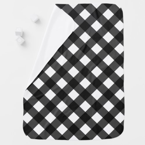 Black and White Gingham Baby Blanket