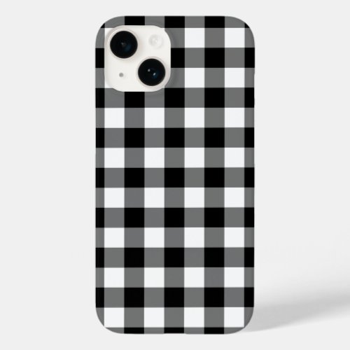 Black and White Gingham Buffalo Plaid Pattern Case_Mate iPhone 14 Case
