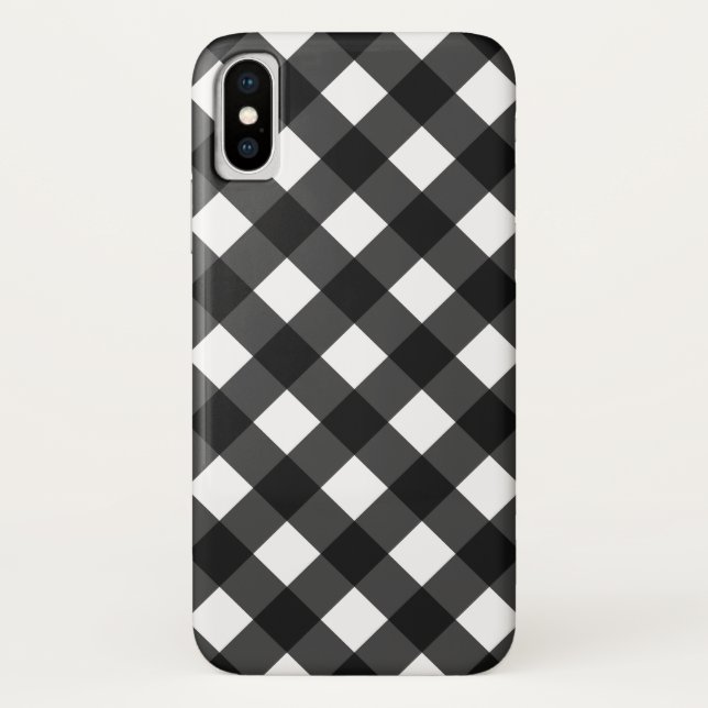 Black and White Gingham Case-Mate iPhone Case (Back)