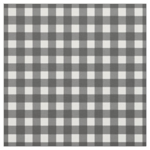 Black and White Gingham Check Fabric