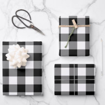 Black and White Gingham Check Plaid