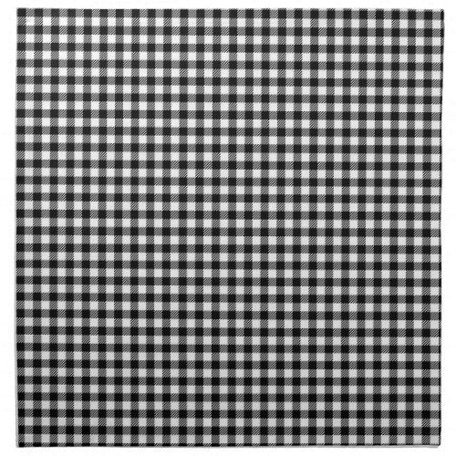Black And White Gingham Checkered Pattern Cloth Napkin