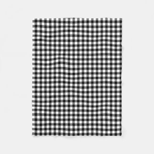 Black And White Gingham Checkered Pattern Fleece Blanket Zazzle