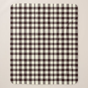 Black and White Gingham Classic Modern Sherpa Blanket