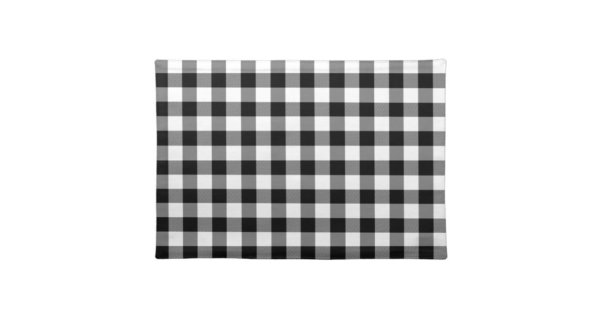 Black and White Gingham Cloth Placemat