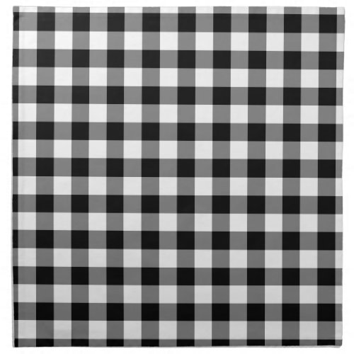 Black and White Gingham Country Wedding Cloth Napkin