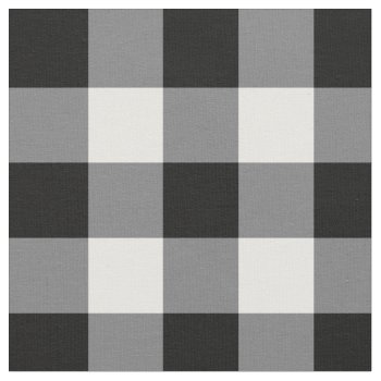 Black And White Gingham Fabric by InTrendPatterns at Zazzle