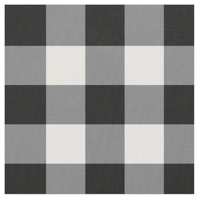 Black And White Gingham Fabric (Close Up)