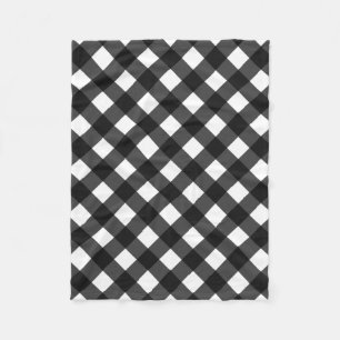Black and White Gingham Fleece Blanket