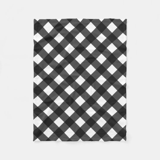 Black and White Gingham Fleece Blanket