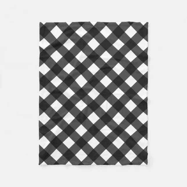 Black and White Gingham Fleece Blanket Zazzle
