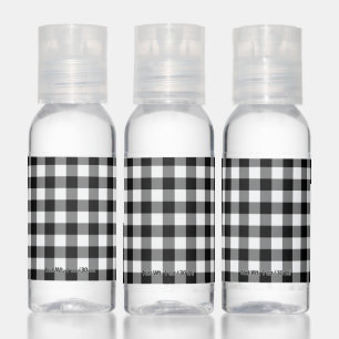 Black and White Gingham Hand Sanitizer