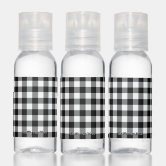 Black and White Gingham Hand Sanitizer