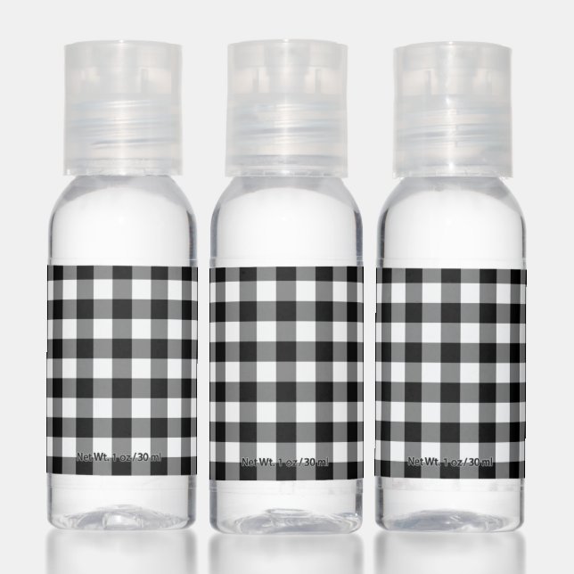 Black and White Gingham Hand Sanitizer (Set)